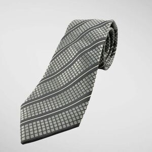 Donald J. Trump Signature Collection Necktie Tie Black & Silver‎ Geometric Silk